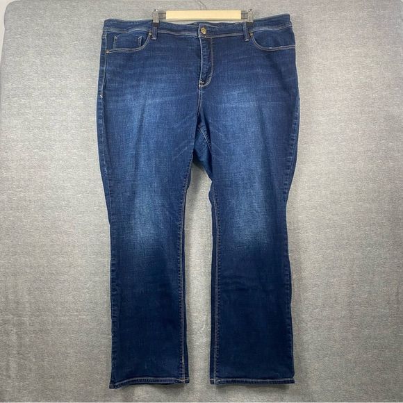 Seven7 Indigo Flare Jeans with Embroidered Pockets - Picture 2 of 12